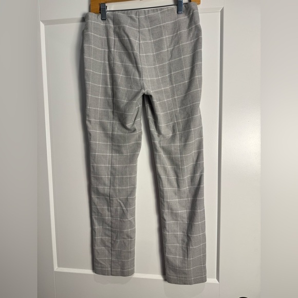 DREW Gray Plaid windowpane Trousers side zip front seam flat front - Picture 2 of 7